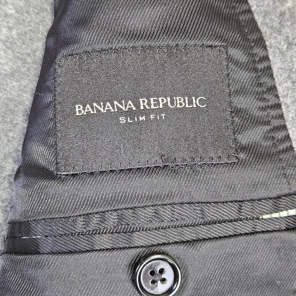 Banana Republic Blazer Mens 42R Slim Mario Bellucci Italian Wool Sport Coat Gray